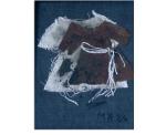 Cotton, burlap, ash, string on linen. 5 in. x 8 in., 2006
