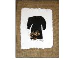 Pilgrimage robe fragment, Irish bog materials, paper on burlap.  14 in. x 11 in., 1993