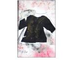 Leather, conte crayon and pastel on paper. 3 in. x 4 in., 2006