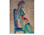 Acrylic on newspaper. 5 in. x 9 in.. 1980