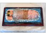 Doll's head, paper, pearls, lace, satin, paint.  11in. x 22 in. x 7 in., 1994.
